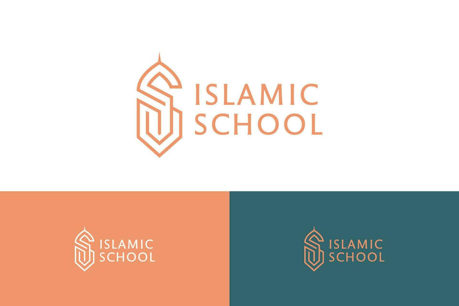 brief ik en s meetkundig lijn stijl en minimalistische symbool logo voor onderwijs en Islamitisch school. vector