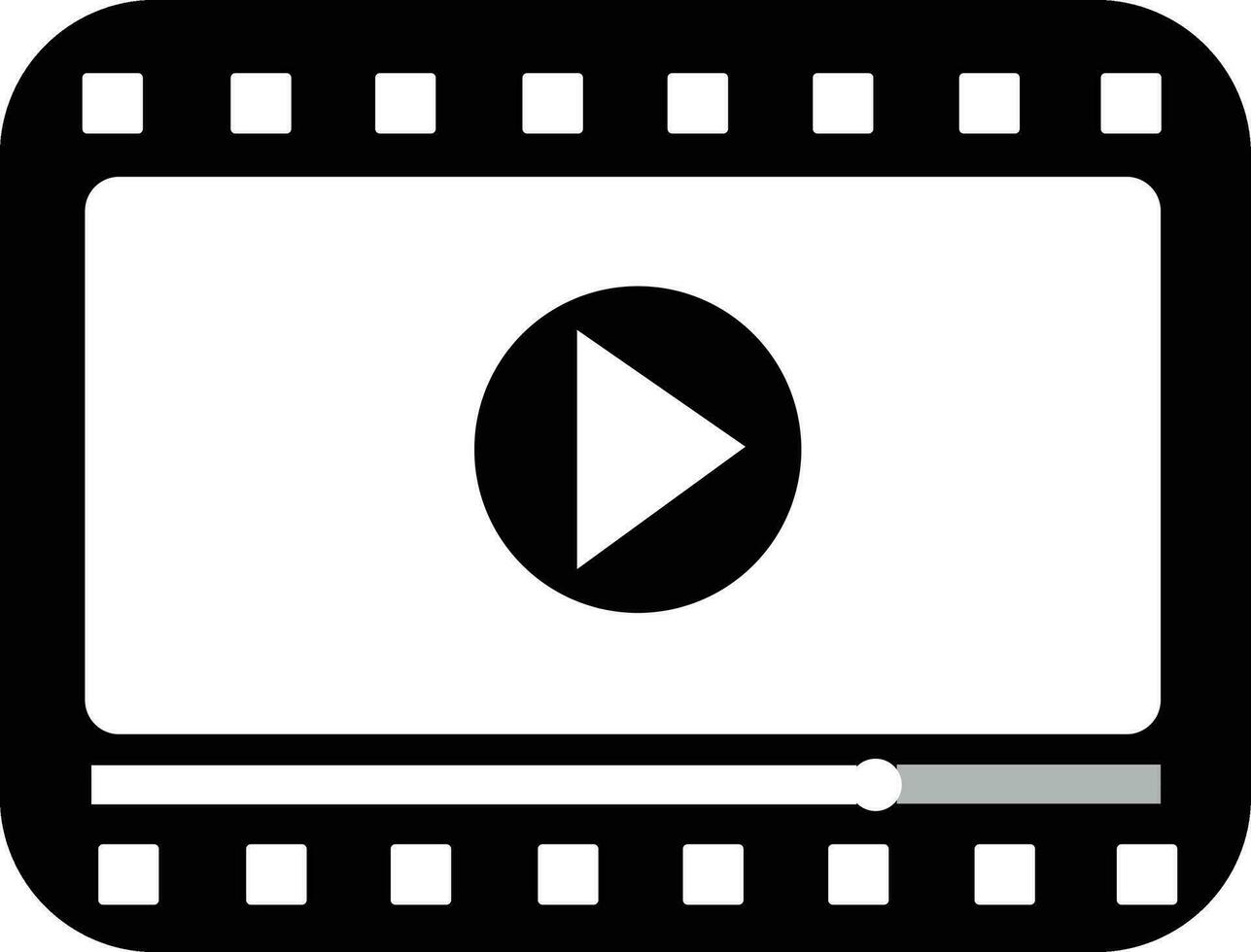 multimedia video speler vorm geven aan, video streaming pictogram vector illustratie