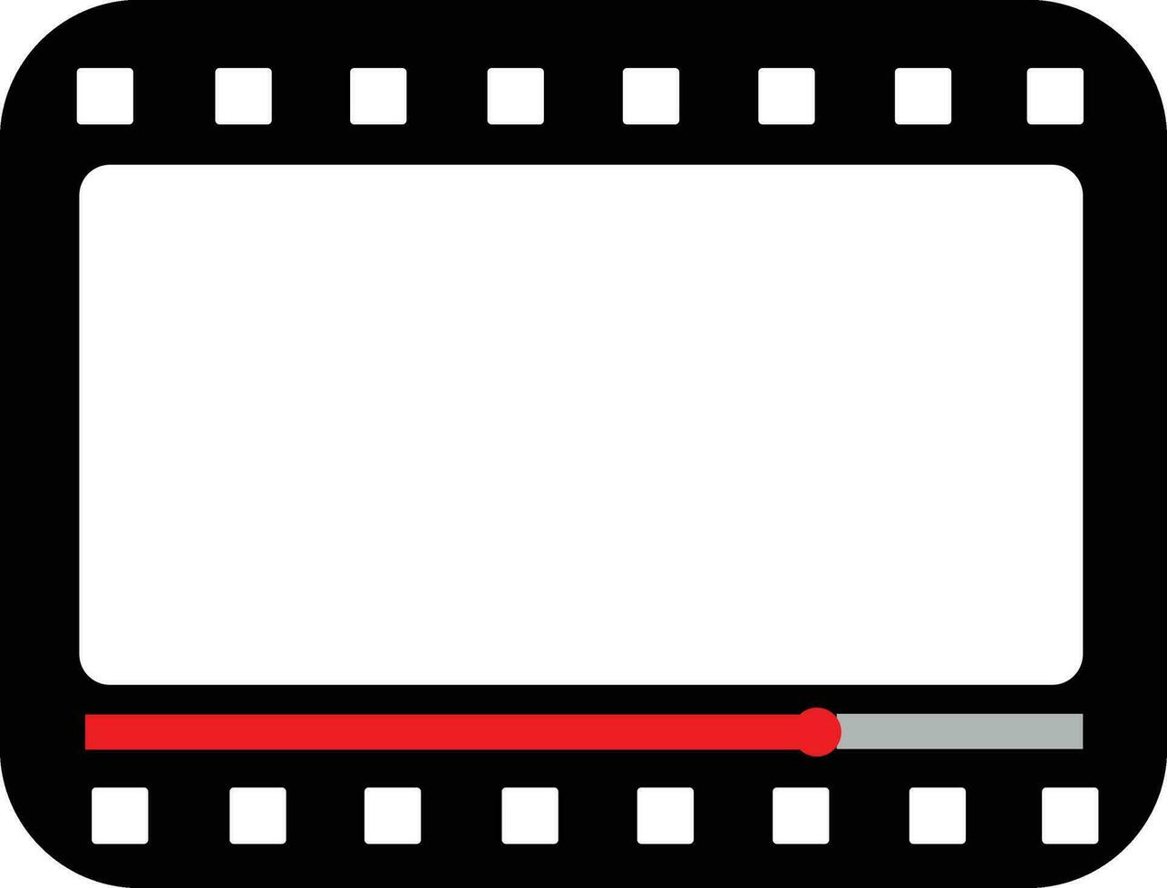 multimedia video speler vorm geven aan, video streaming pictogram vector illustratie