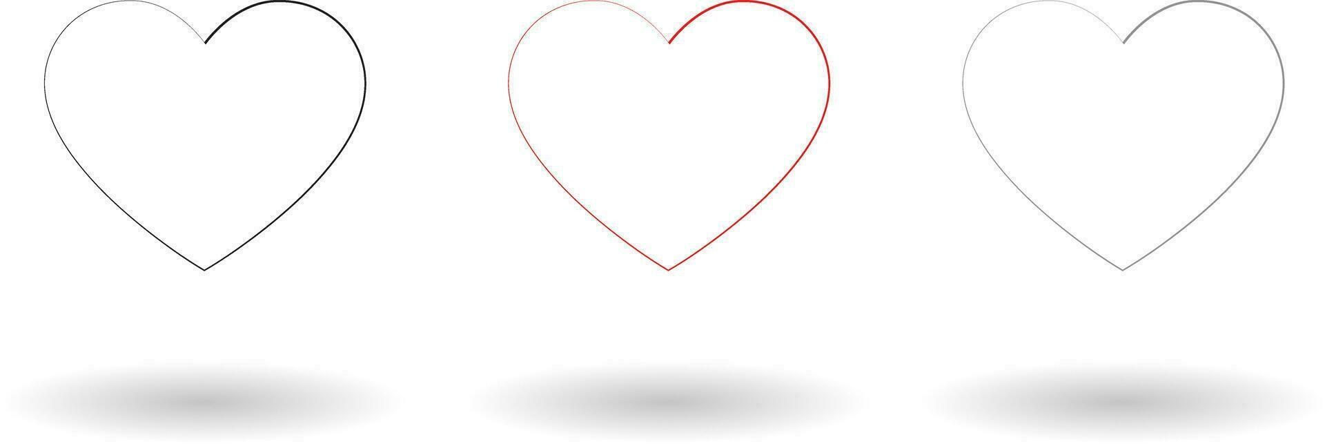 hart pictogrammen verzameling vector illustratie, liefde symbolen geïsoleerd over- wit achtergrond
