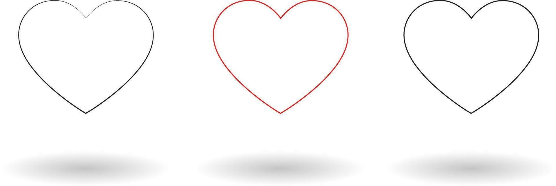 hart pictogrammen verzameling vector illustratie, liefde symbolen geïsoleerd over- wit achtergrond