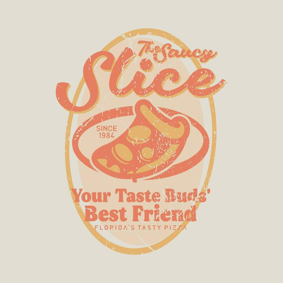 retro wijnoogst pizza restaurant insigne logo vector