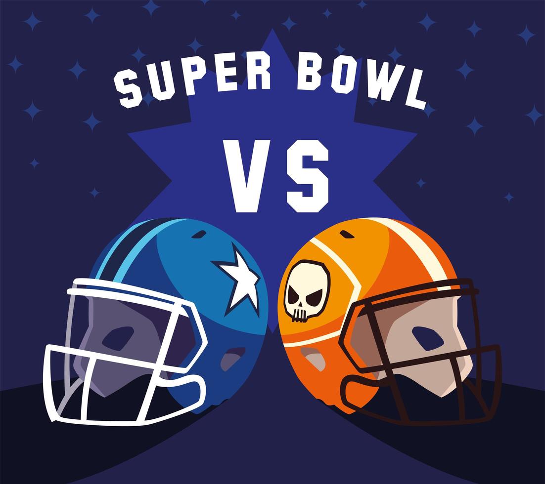 helmen van American football met super bowl label vector