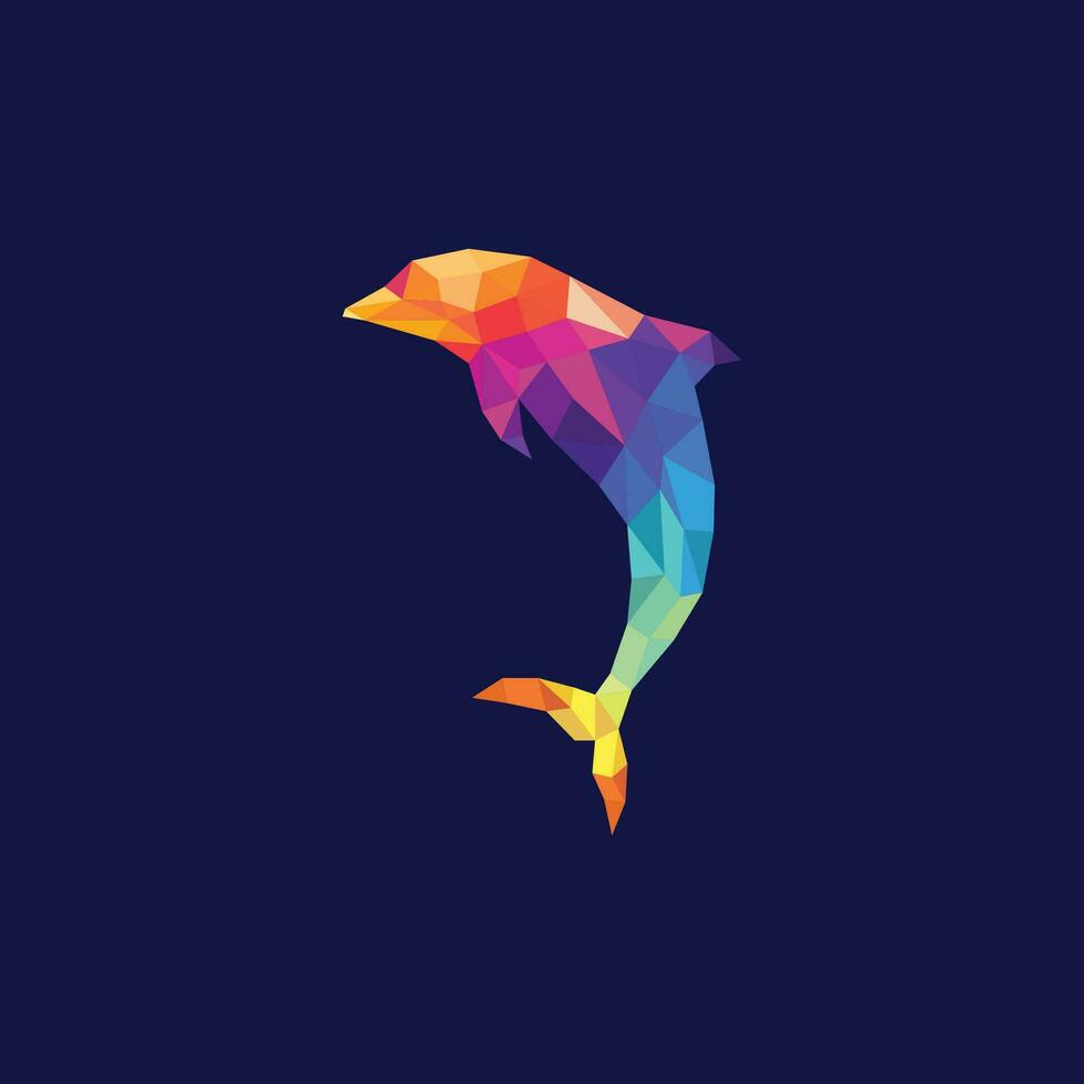 dolfijn meetkundig logo vector