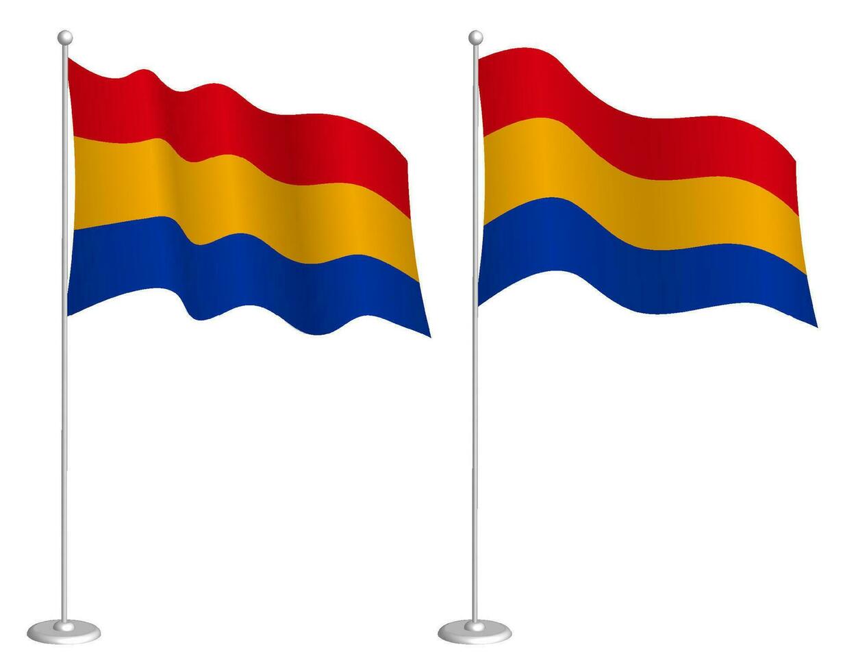 vlag van Armenië Aan vlaggenmast golvend in wind. vakantie ontwerp element. controlepost voor kaart symbolen. geïsoleerd vector Aan wit achtergrond