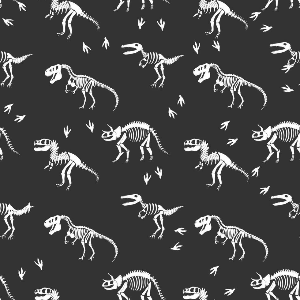 dinosaurus skelet naadloos patroon. afdrukken voor t-shirts, textiel, web. vector
