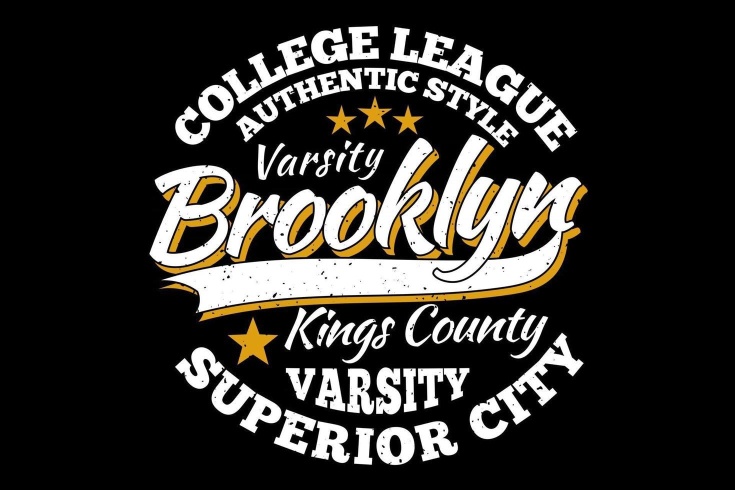 t-shirt typografie brooklyn college league varsity vintage stijl vector