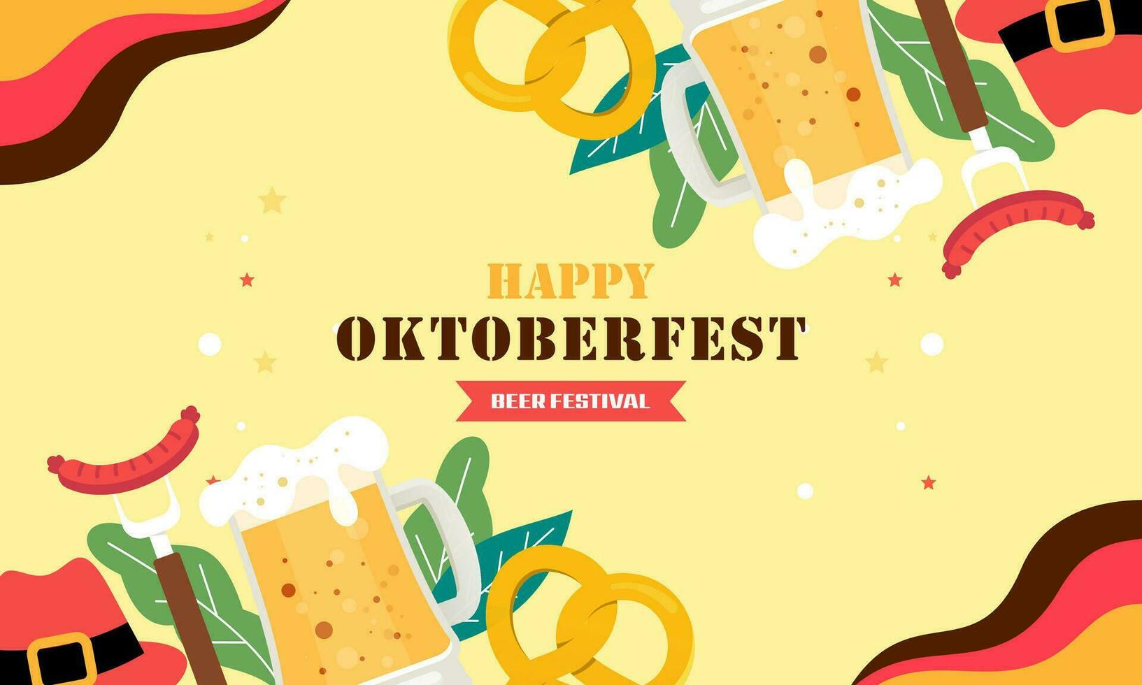 gelukkig oktoberfeest bier festival vlak ontwerp achtergrond vector