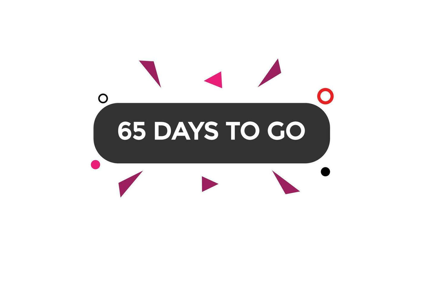65 dagen, links countdown naar Gaan een tijd sjabloon,65 dag countdown links banier etiket knop vector