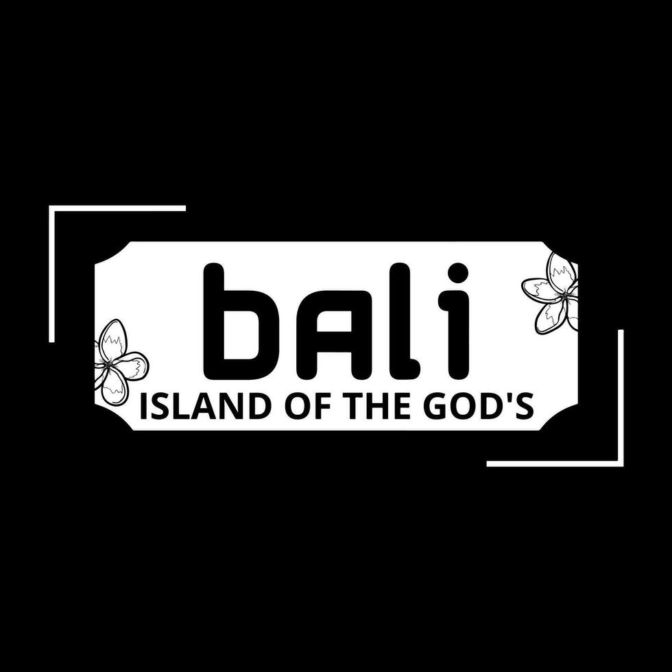 Bali eiland van de goden typografie tee grafisch vector