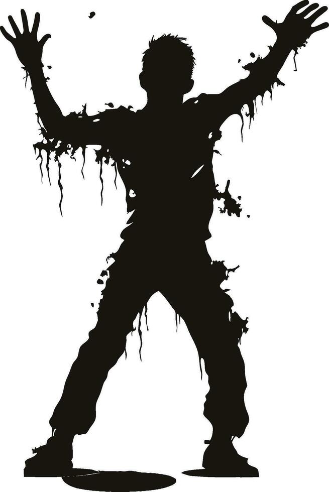 vector zombie wandelen uit van graf. staand zombie en verhogen handen. staand zombie vector illustratie Aan wit achtergrond.