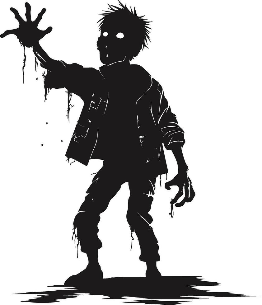 vector zombie wandelen uit van graf. staand zombie en verhogen handen. staand zombie vector illustratie Aan wit achtergrond.