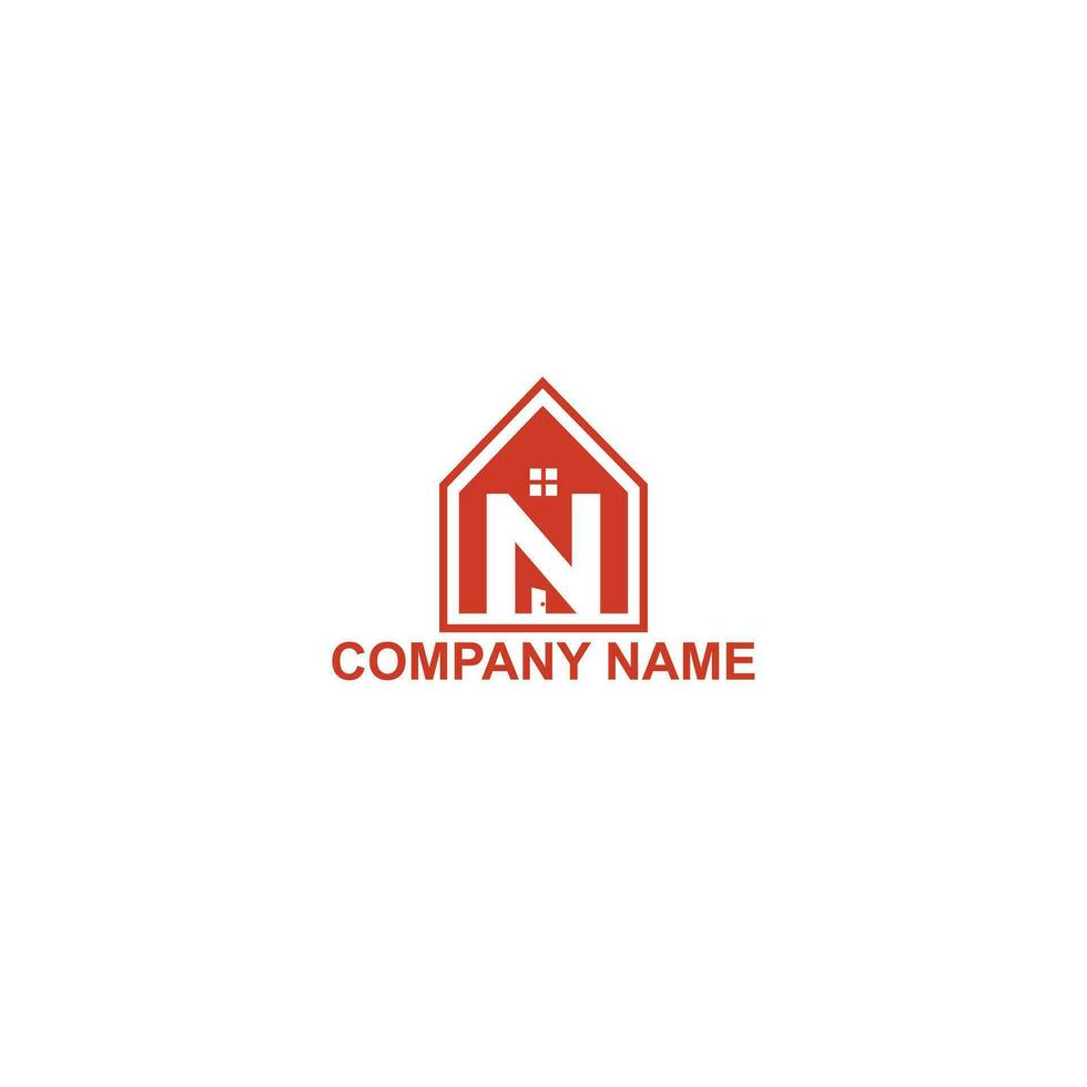 gemakkelijk icoon, brief n, echt landgoed, huis, gebouw bouw logo ontwerp vector sjabloon teken en symbool voor bedrijf bedrijf.