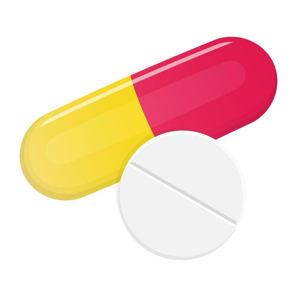 tablet en capsule geïsoleerd Aan wit apotheek banier concept vector