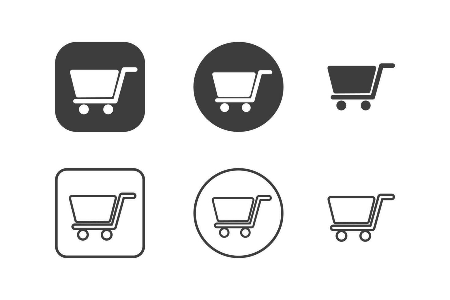 boodschappen doen mand icoon ontwerp 6 variaties. geïsoleerd Aan wit achtergrond. vector