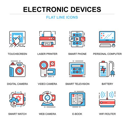 Elektronische apparaten Icon Set vector