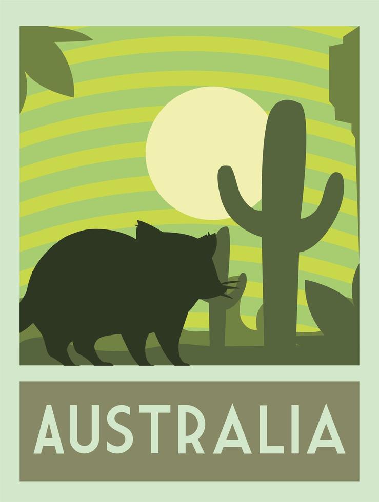 poster met een knaagdier van Australië, postzegel, sticker, banner vector