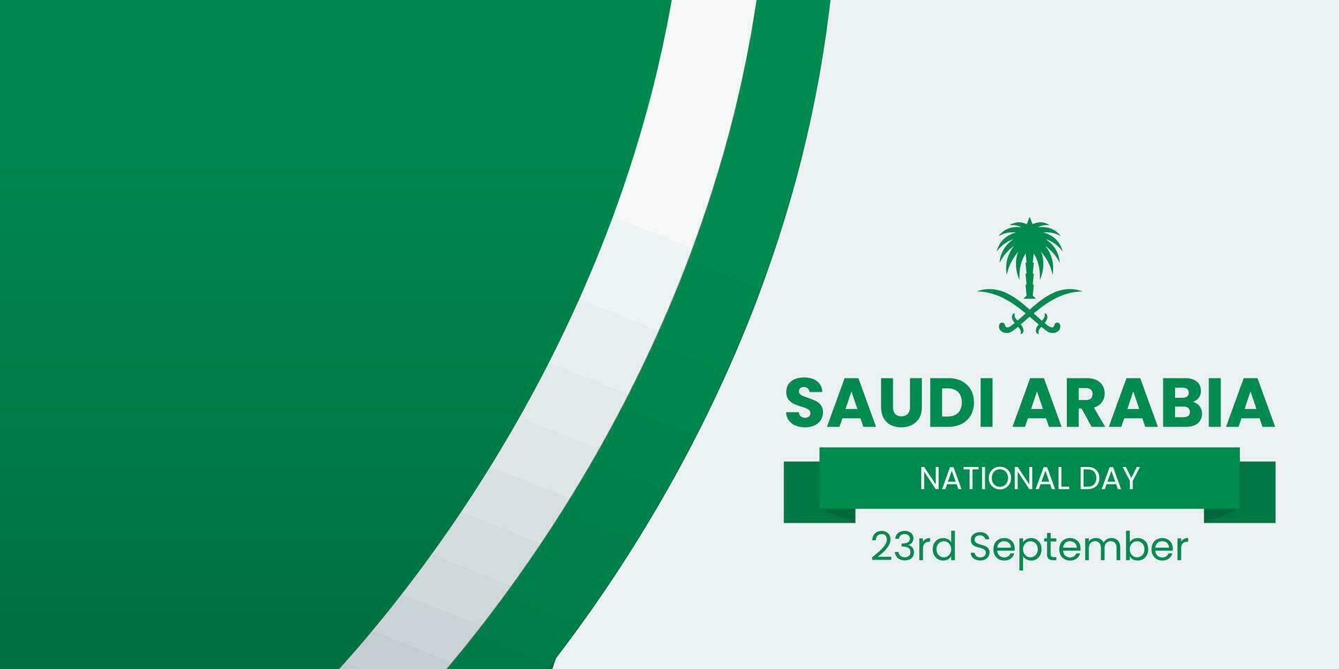 saudi Arabië nationaal dag banier of post sjabloon met vlaggen. gelukkig onafhankelijkheid dag saudi Arabië 23e september. vector