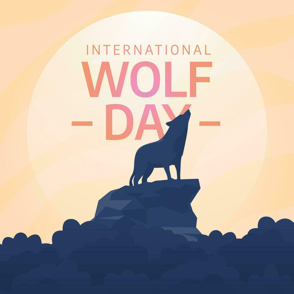 Internationale wolf dag ontwerp sjabloon mooi zo voor groet. wolf ontwerp illustratie. wolf vector. vlak ontwerp. vector
