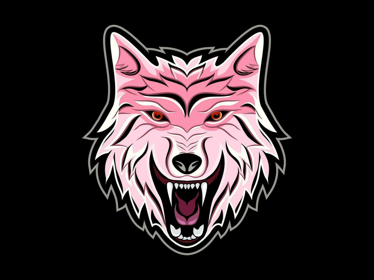 boos wolf hoofd vector ontwerp beperkt editie