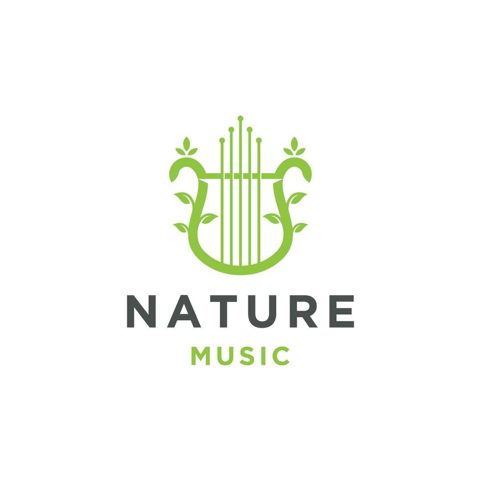 biologisch harp muziek- logo icoon ontwerp sjabloon vector