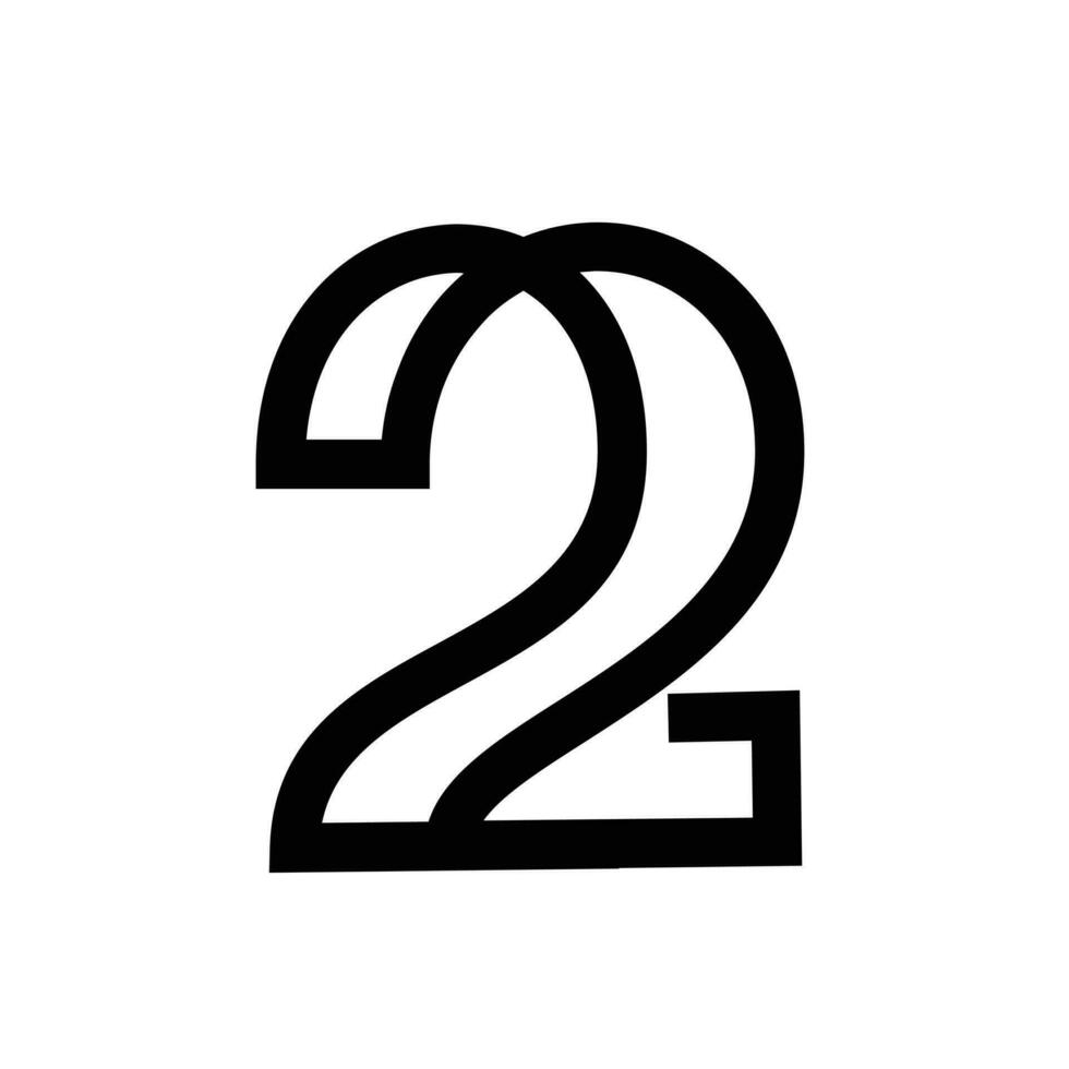 22 brief monogram logo icoon ontwerp vector