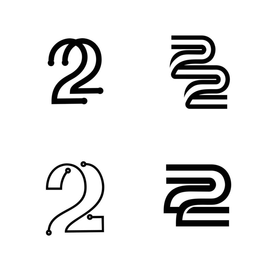 22 brief monogram logo icoon ontwerp reeks verzameling vector