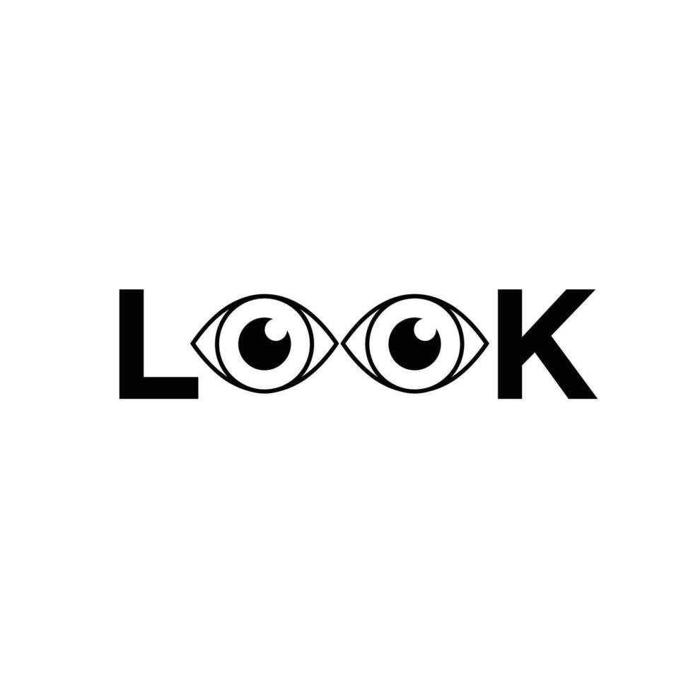 oog brief kijken logo icoon ontwerp sjabloon vector