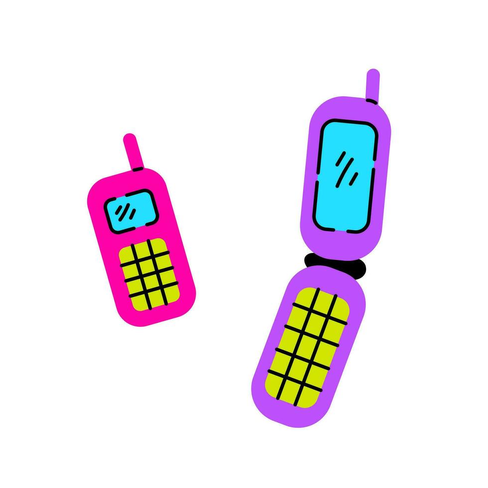 wijnoogst mobiel mobiele telefoon vector illustratie