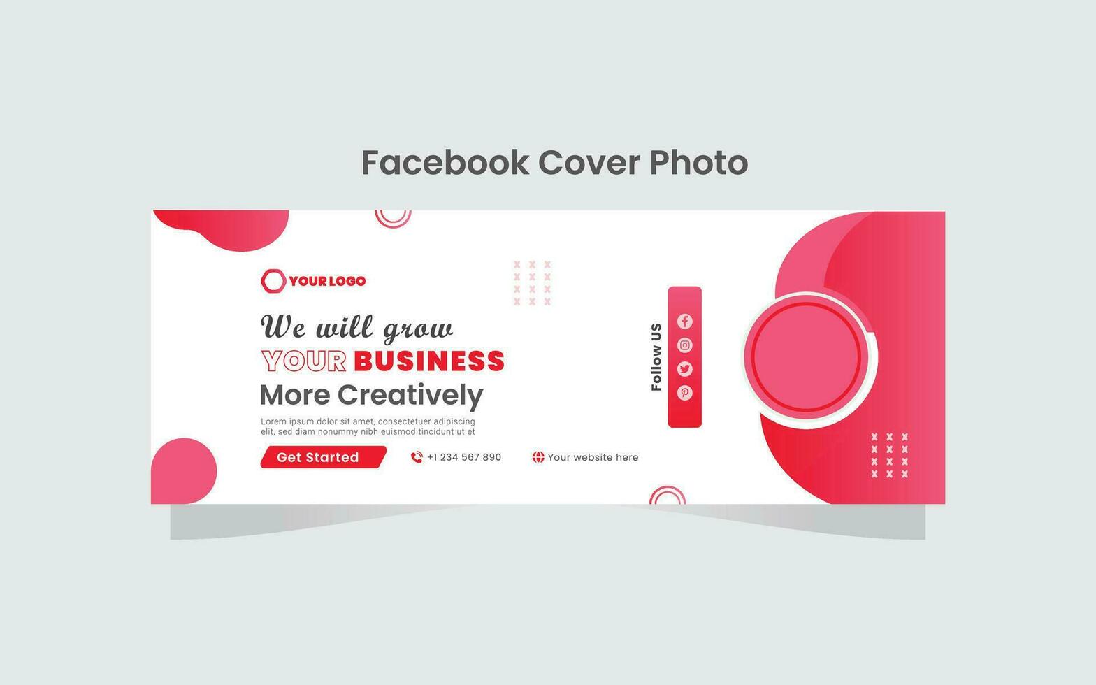 creatief bedrijf agentschap facebook of linkedin Hoes en web banier ontwerp, bedrijf sociaal media Hoes foto minimaal en modern ontwerp vector