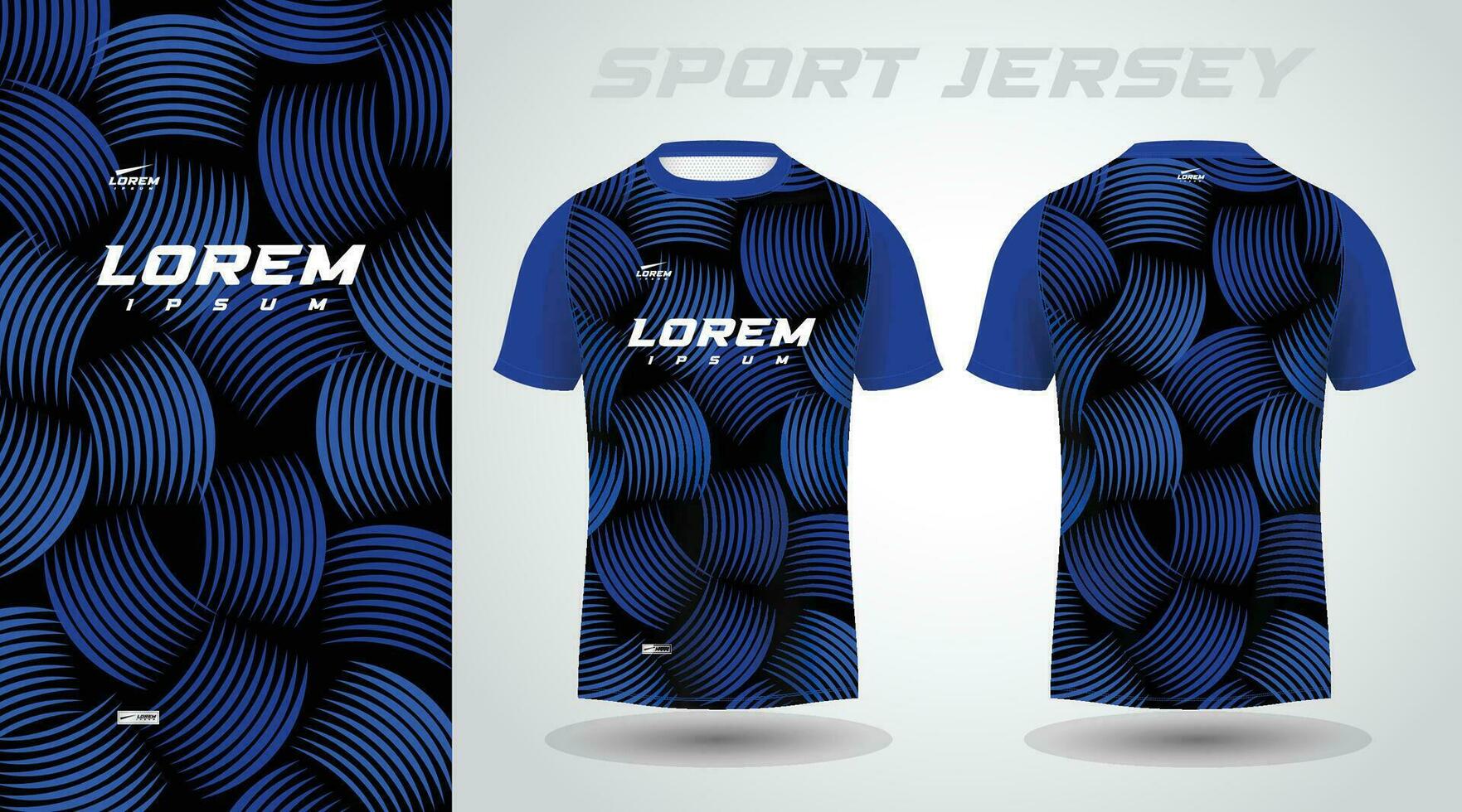 zwart blauw t-shirt sport jersey ontwerp vector