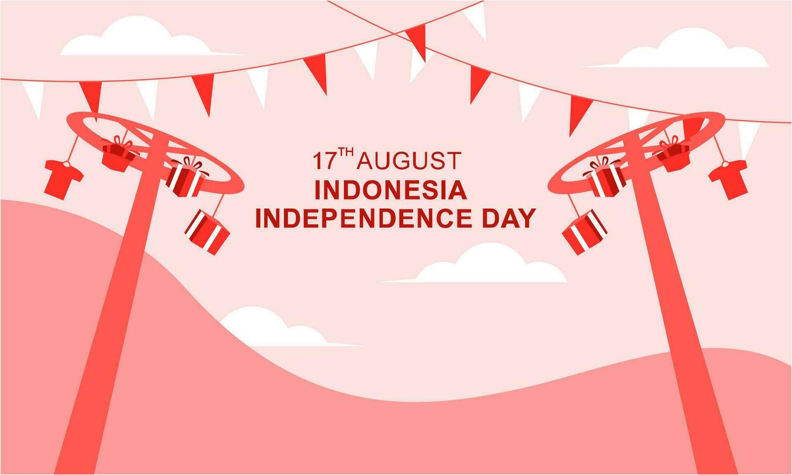 Indonesië onafhankelijkheid dag 17 augustus met traditioneel spellen concept illustratie vector