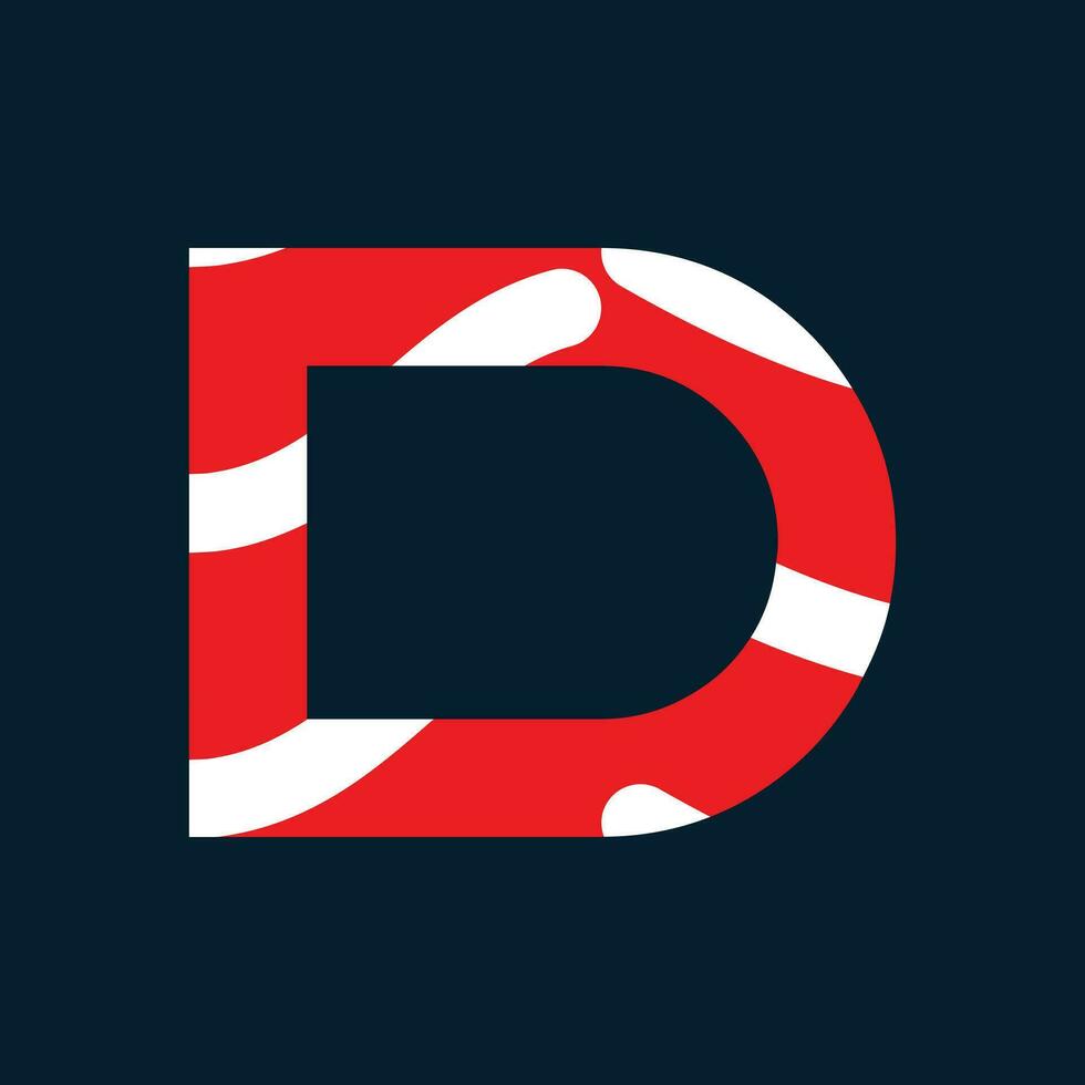 d brief logo of d tekst logo en d woord logo ontwerp. vector