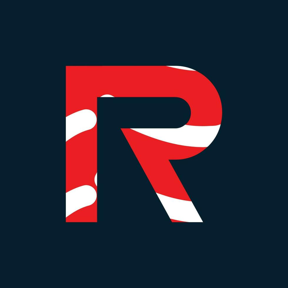 r brief logo of r tekst logo en r woord logo ontwerp. vector