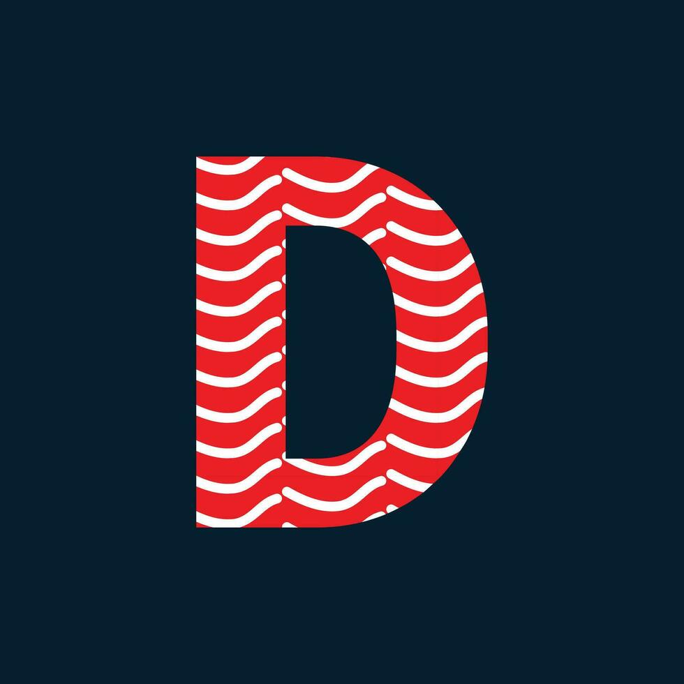 d brief logo of d tekst logo en d woord logo ontwerp. vector