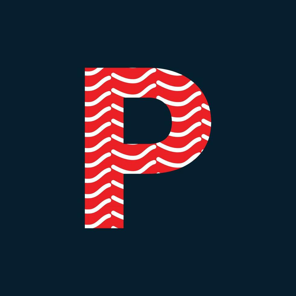 p brief logo of p tekst logo en p woord logo ontwerp. vector