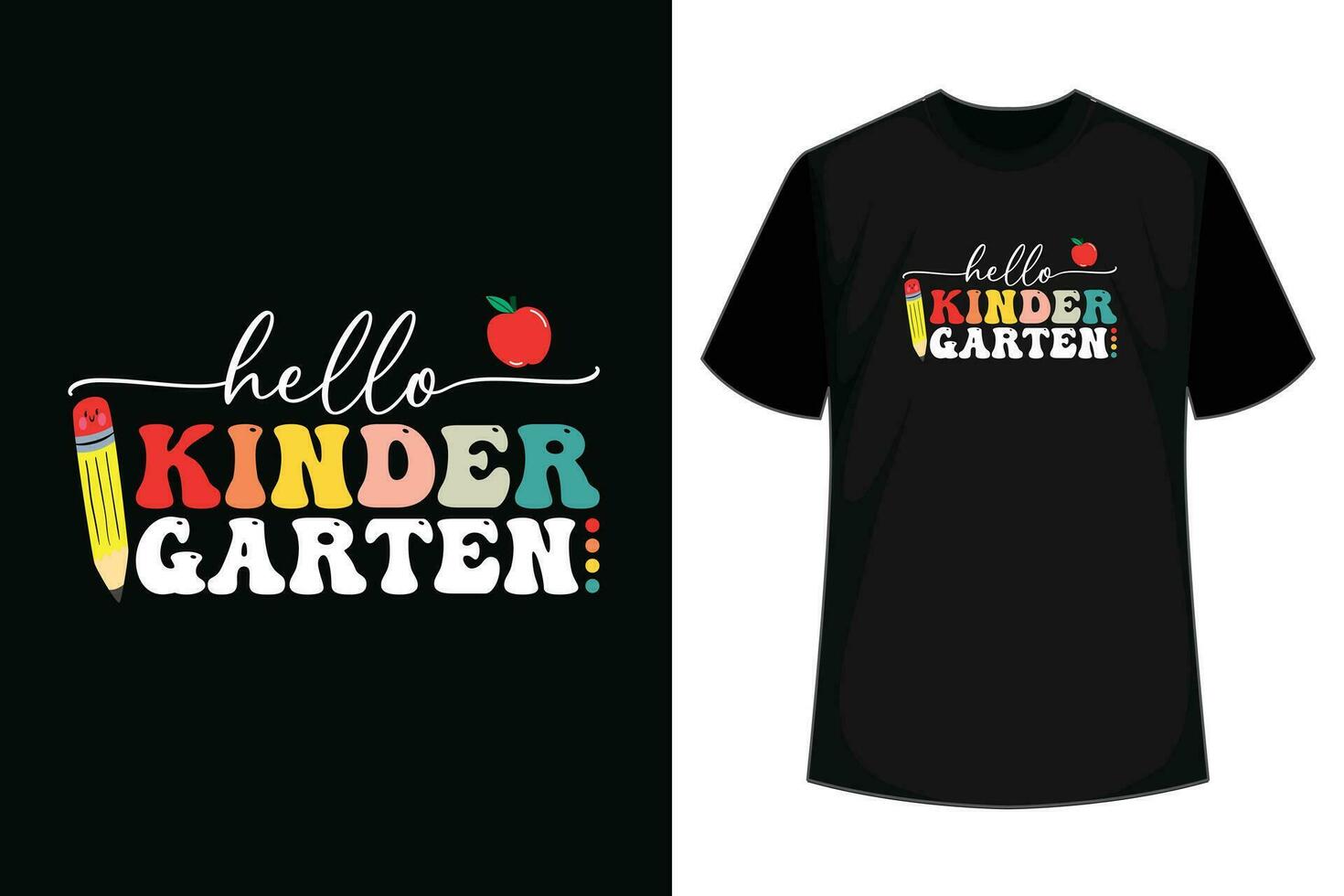 Hallo kleuterschool overhemd terug naar school- leraar leerling geschenk t-shirt vector