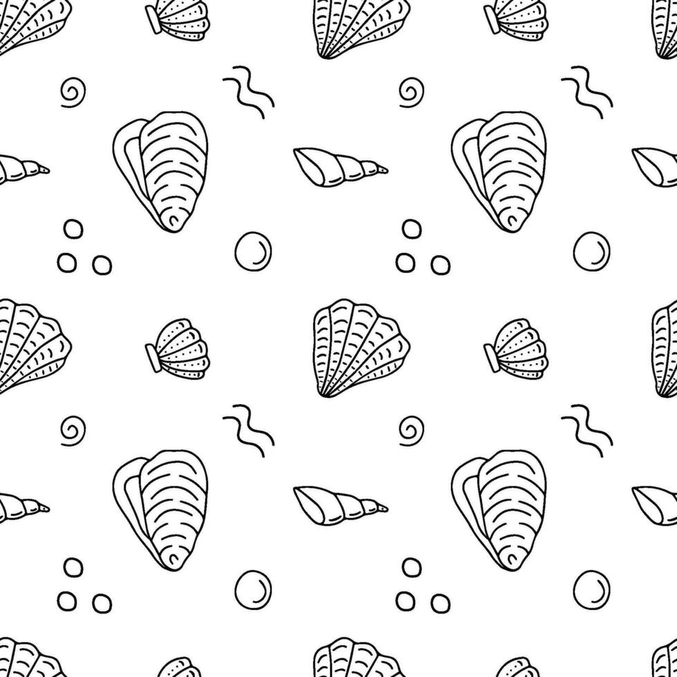 naadloos vector patroon mosselen, oesters