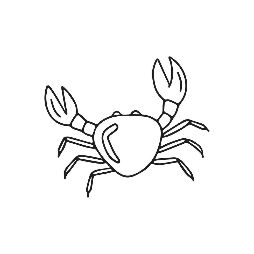 hand- getrokken krab vector illustratie