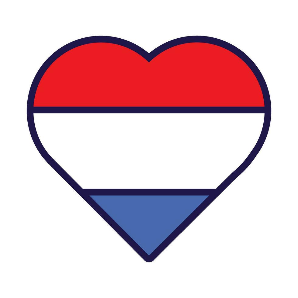 Nederland vlag feestelijk hart schets icoon vector