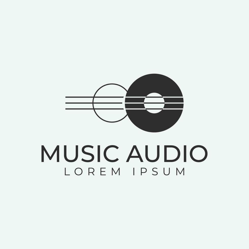 muziek- logo icoon ontwerp, gitaar logo inspiratie, audio golven logo beeld sjabloon. vector