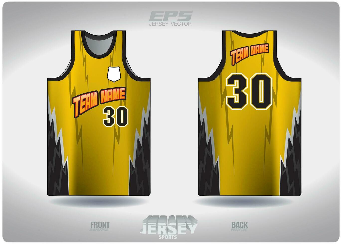 eps Jersey sport- overhemd vector.geel bliksem met zwart band patroon ontwerp, illustratie, textiel achtergrond voor basketbal overhemd sport- t-shirt, basketbal Jersey overhemd vector