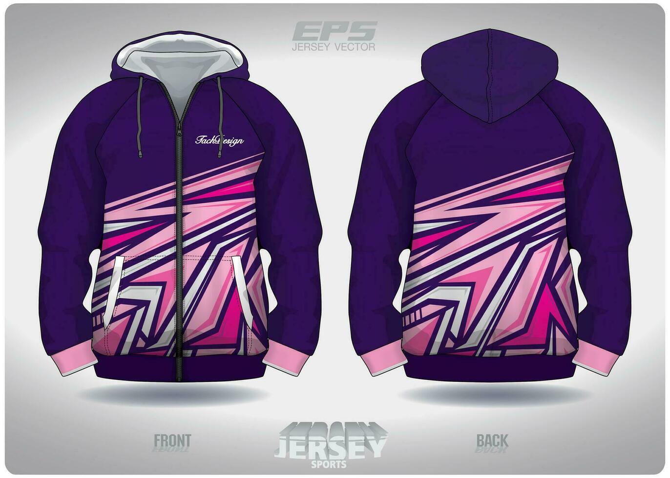 eps Jersey sport- overhemd vector.paars roze straat kunst patroon ontwerp, illustratie, textiel achtergrond voor sport- lang mouw capuchon vector