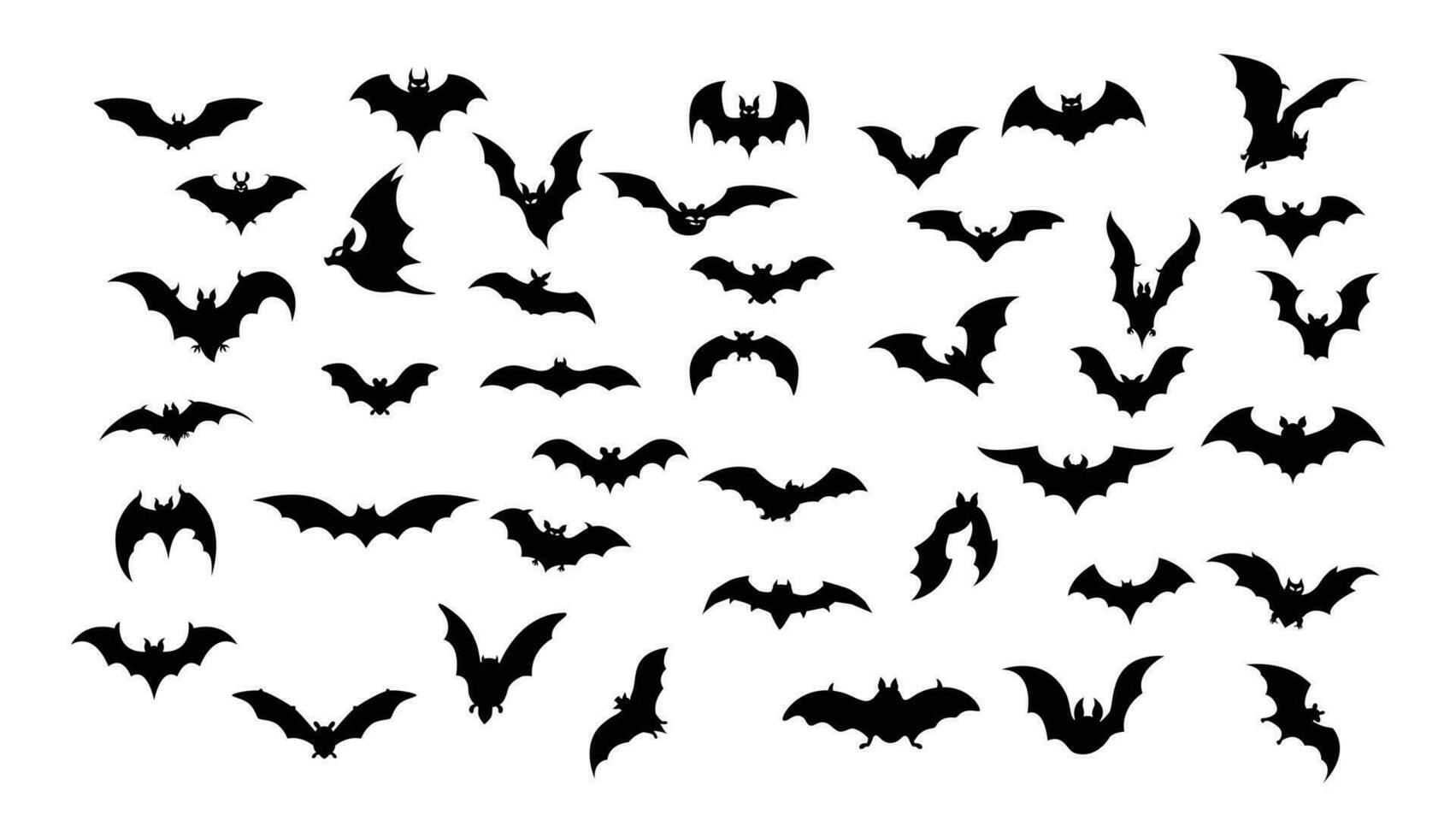 verzameling van halloween vleermuizen silhouetten vector