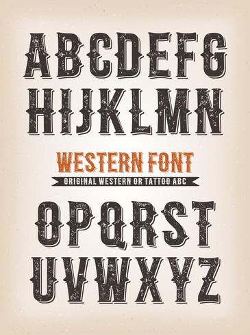 Vintage Western en Circus ABC lettertype vector
