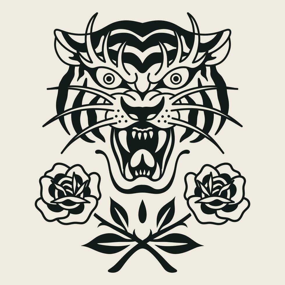 traditioneel tijger vector ontwerp