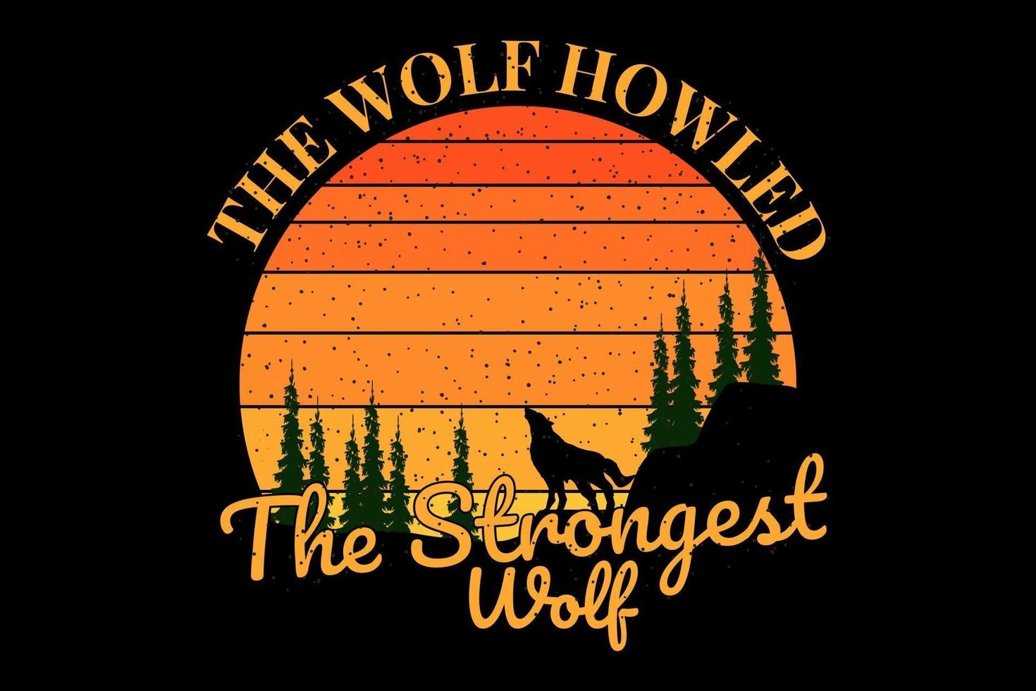 t-shirt silhouet de wolf huilde vector
