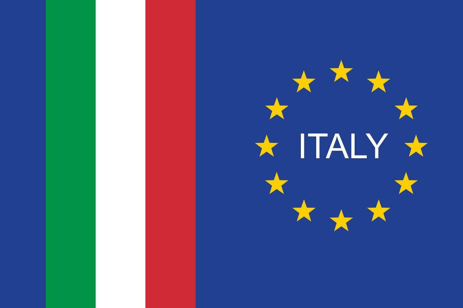 Italië en Europese unie nationaal officieel vlag symbool, banier vector illustratie.