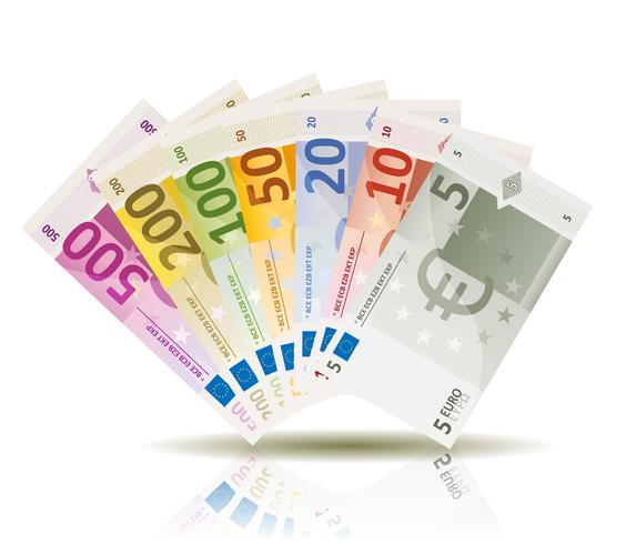 Euro geldrekeningen instellen vector