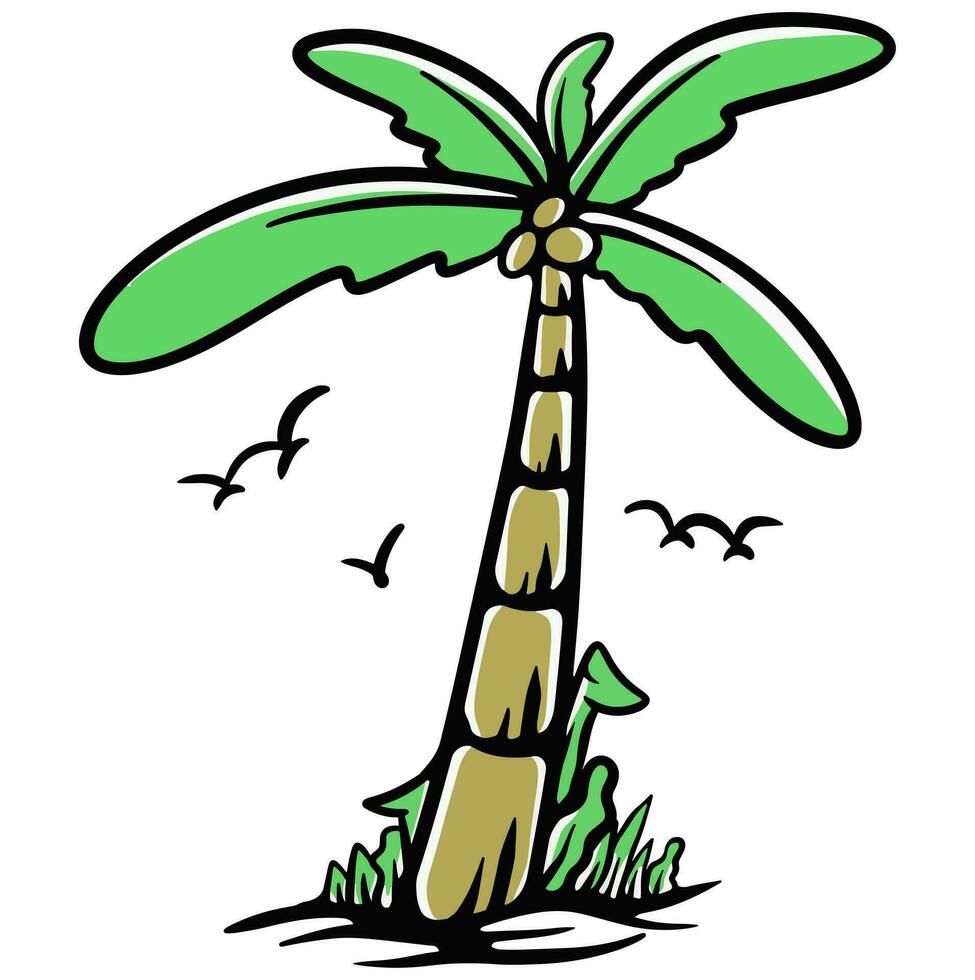 palm boom illustratie strand artwork vector